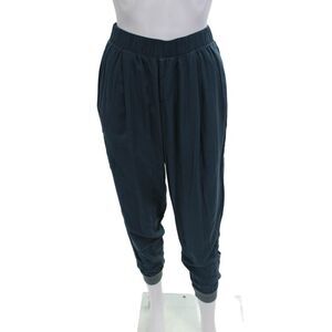 Velvet Women Jogger Harem Pants Dark Blue Lyocell Linen Bohemian Size XS